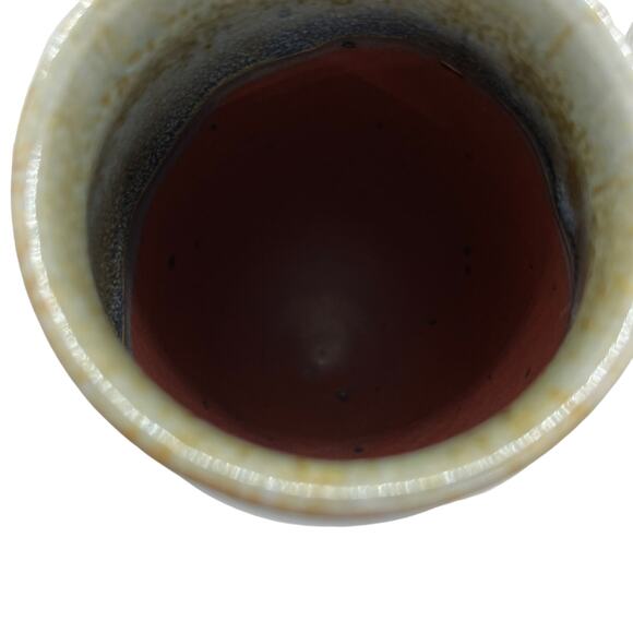 Wine Goblets Flutes Set of Four Ceramic Handmade 1984 Vintage Blue Brown Retro - Picture 6 of 16